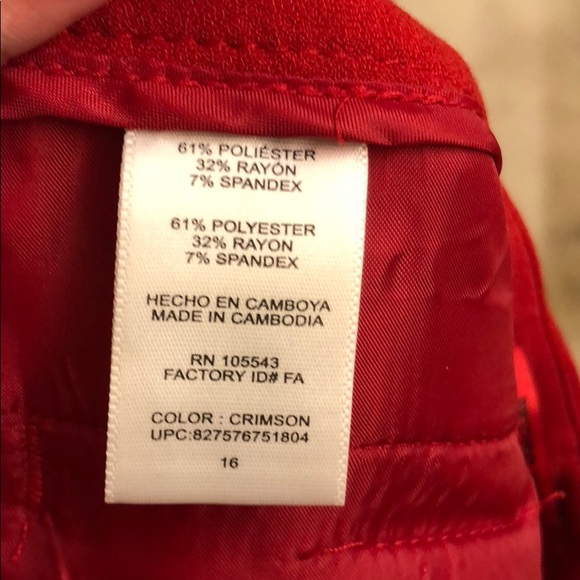 NWT Narcisco Rodriguez for DESIGN NATION Red Pants S16 - Picture 6 of 6